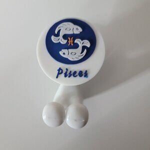 Pisces Zodiac Suction Cup Shower Toothbrush Razer Holder Bathroom Sign White